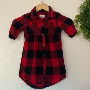 Old Navy Red/Black Buffalo Plaid Dress Size 5T